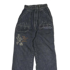 BEI BEI Womens Relaxed Blue Denim Jeans W10 L26 Embroidered Casual Pocket