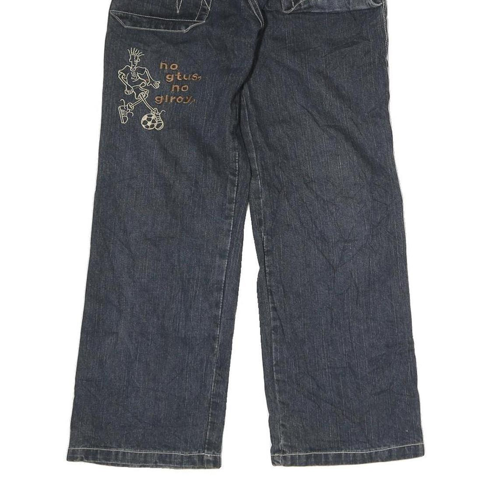 BEI BEI Womens Relaxed Blue Denim Jeans W10 L26 Embroidered Casual Pocket