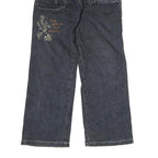 BEI BEI Womens Relaxed Blue Denim Jeans W10 L26 Embroidered Casual Pocket