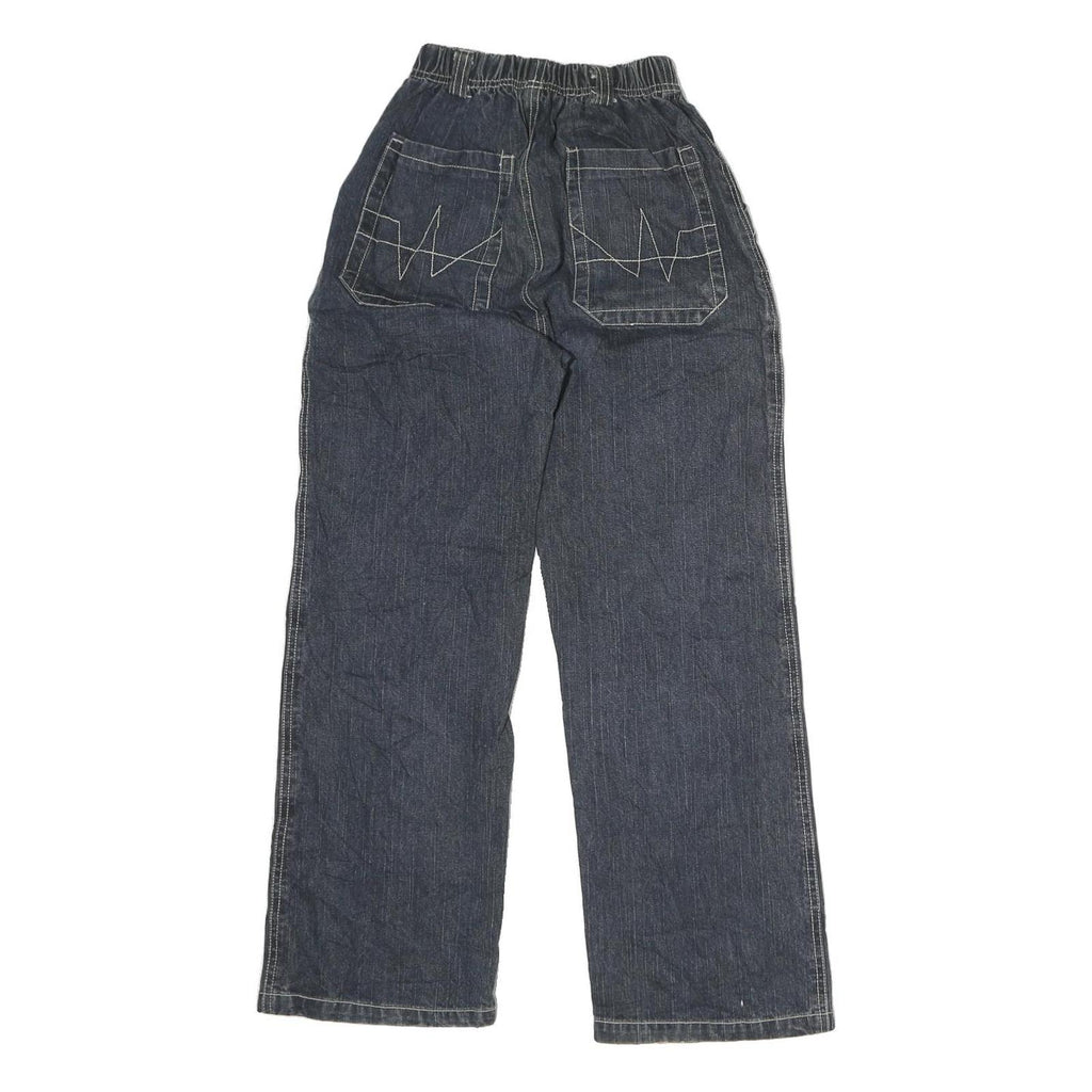 BEI BEI Womens Relaxed Blue Denim Jeans W10 L26 Embroidered Casual Pocket