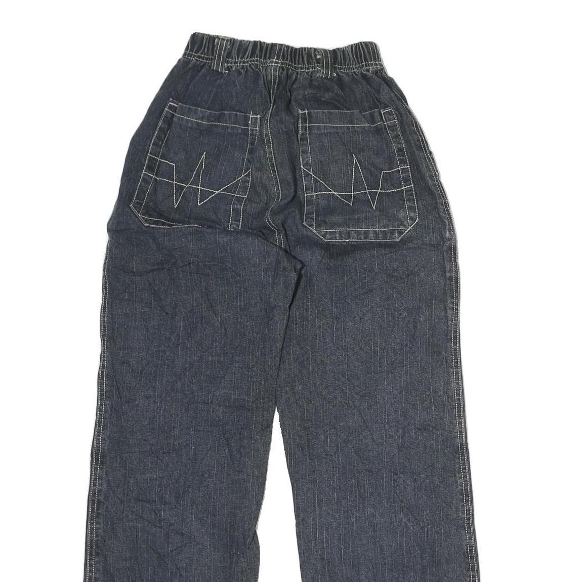 BEI BEI Womens Relaxed Blue Denim Jeans W10 L26 Embroidered Casual Pocket