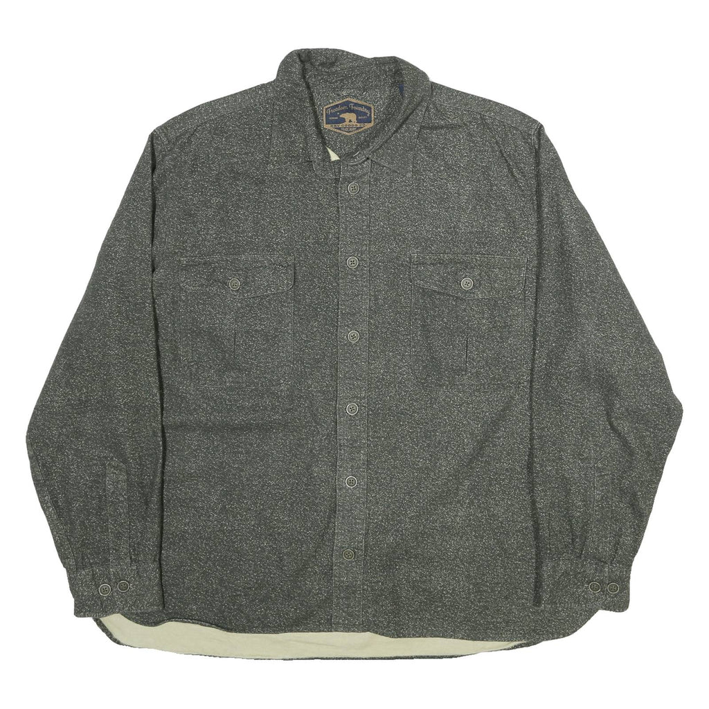FREEDOM FOUNDRY Mens Grey Shirt XL Cotton Blend Button Pocket Casual Workwear
