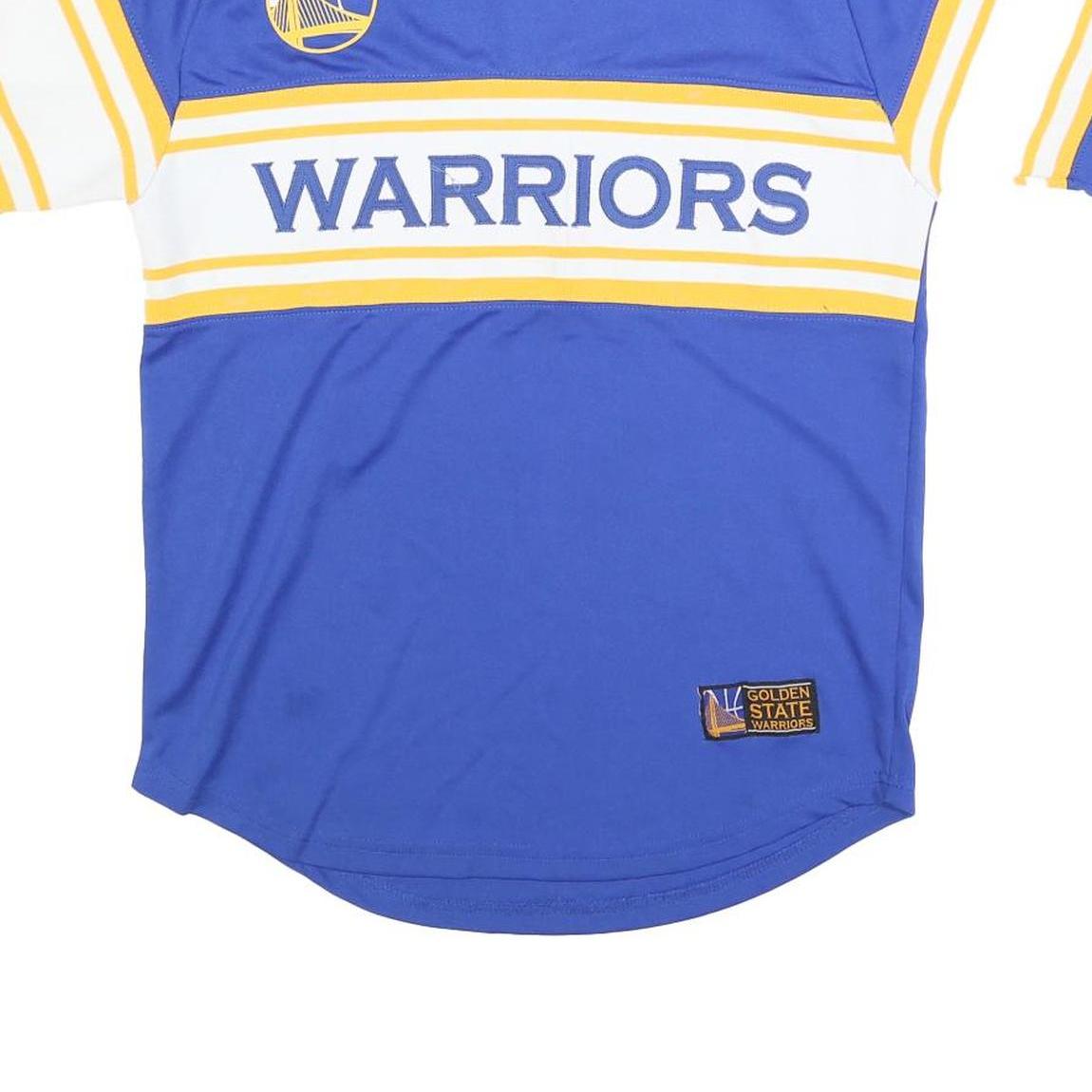 NBA Mens Blue & Yellow Warriors Graphic T-Shirt S Short Sleeve V-Neck