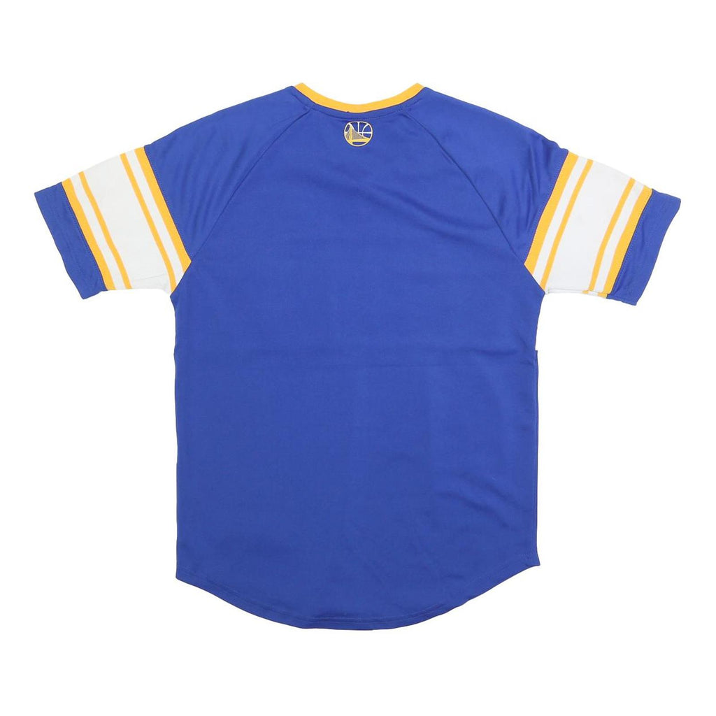 NBA Mens Blue & Yellow Warriors Graphic T-Shirt S Short Sleeve V-Neck