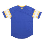 NBA Mens Blue & Yellow Warriors Graphic T-Shirt S Short Sleeve V-Neck