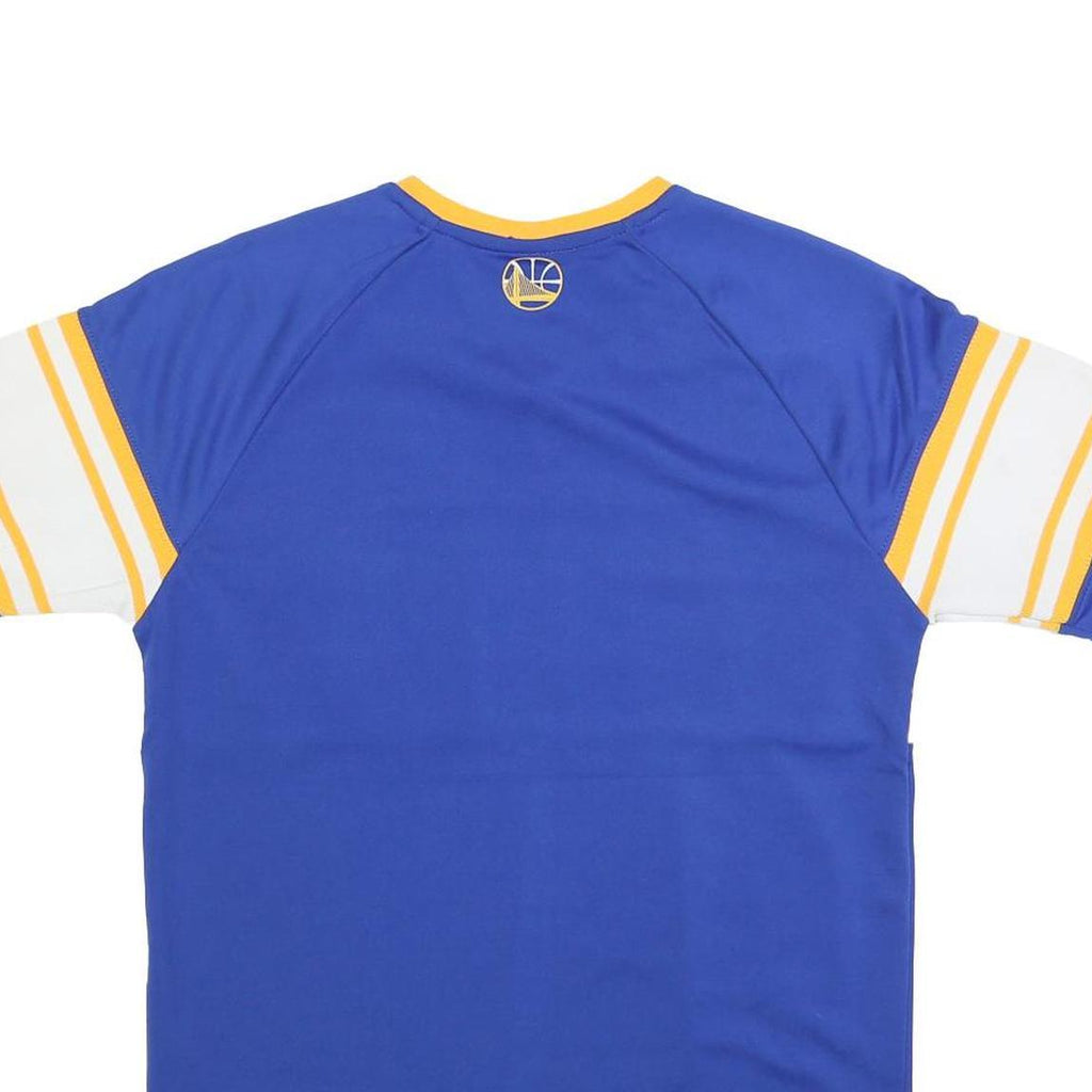 NBA Mens Blue & Yellow Warriors Graphic T-Shirt S Short Sleeve V-Neck