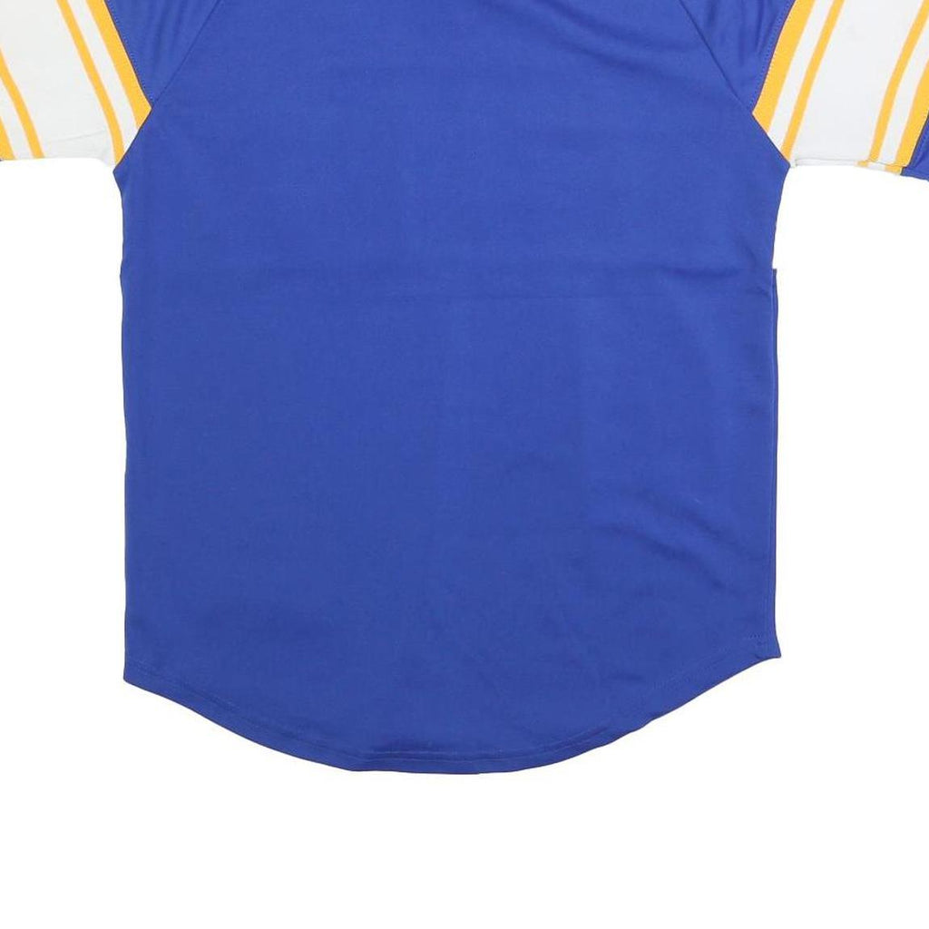 NBA Mens Blue & Yellow Warriors Graphic T-Shirt S Short Sleeve V-Neck