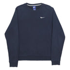 NIKE Mens Blue Crew Neck M Sweatshirt Cotton Blend Casual Sportswear