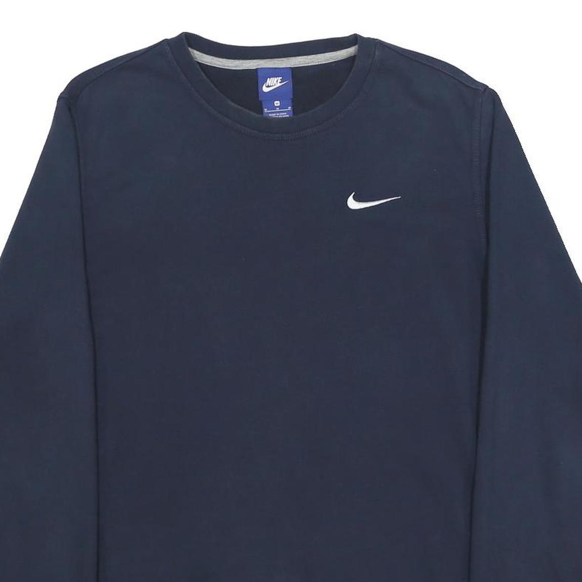 NIKE Mens Blue Crew Neck M Sweatshirt Cotton Blend Casual Sportswear