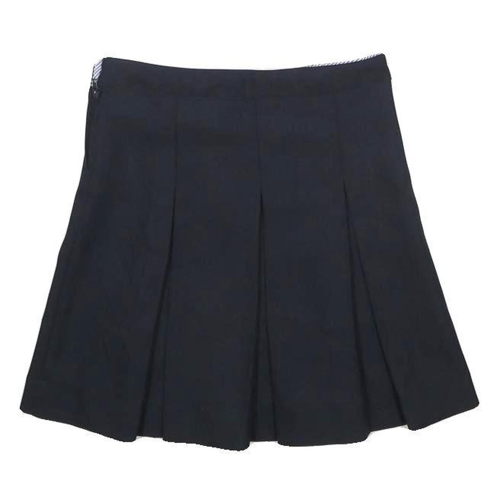 TOMMY HILFIGER Girls Navy Pleated Knee Length Polyester Skirt 8Y School Uniform