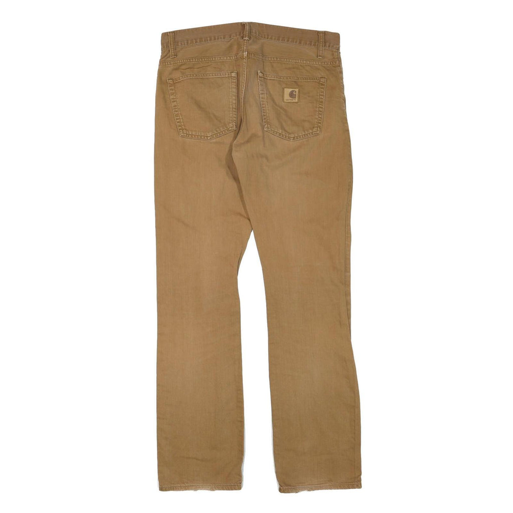 CARHARTT Womens Regular Fit Beige Denim W34 L32 Classic Straight Zip Jeans