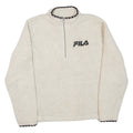 FILA Womens Fleece Beige 1/4 Zip UK 14