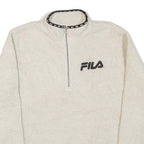FILA Womens Fleece Beige 1/4 Zip UK 14