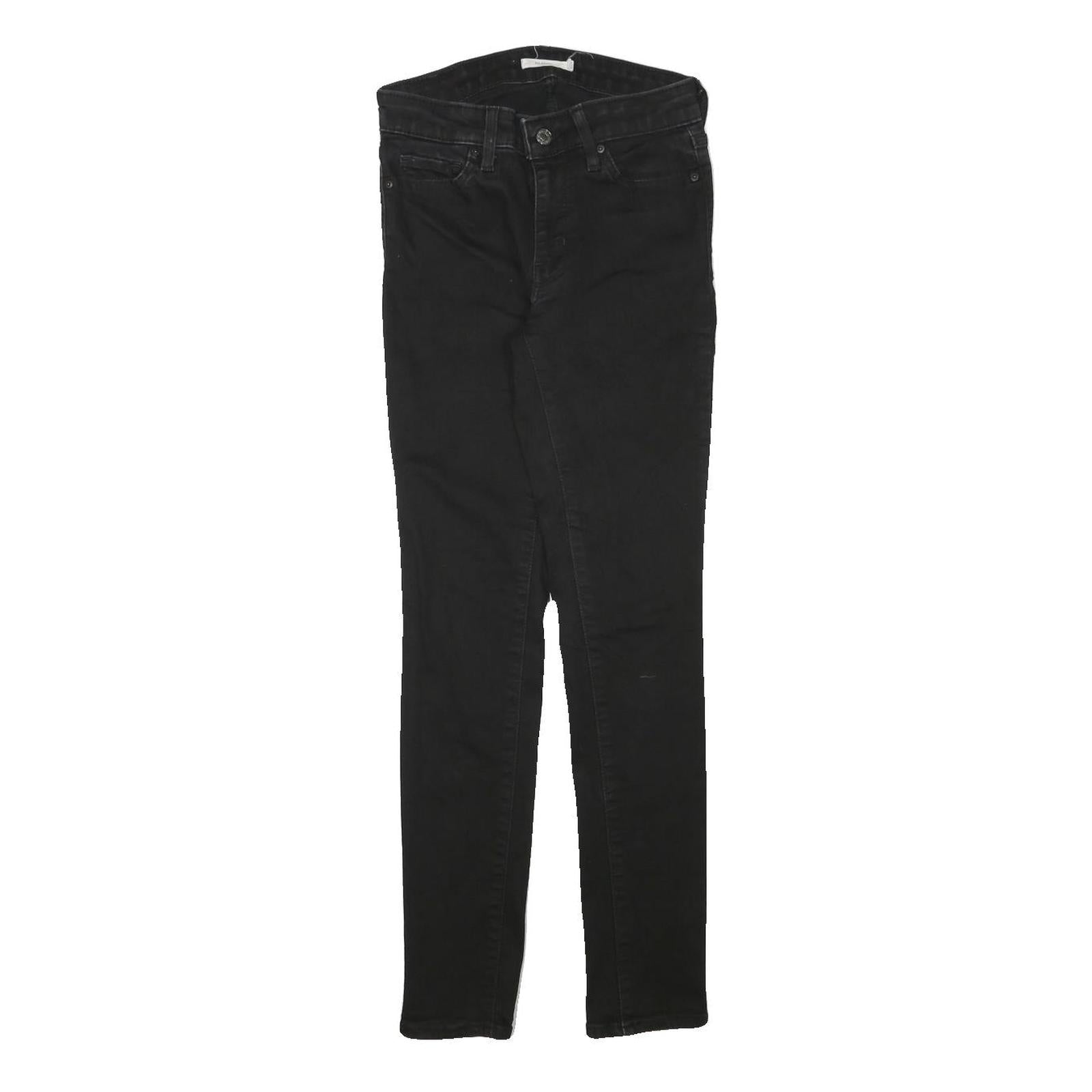 LEVI'S Womens Black Slim Skinny Denim Medium W24 L28 Cotton Blend Zip Jeans