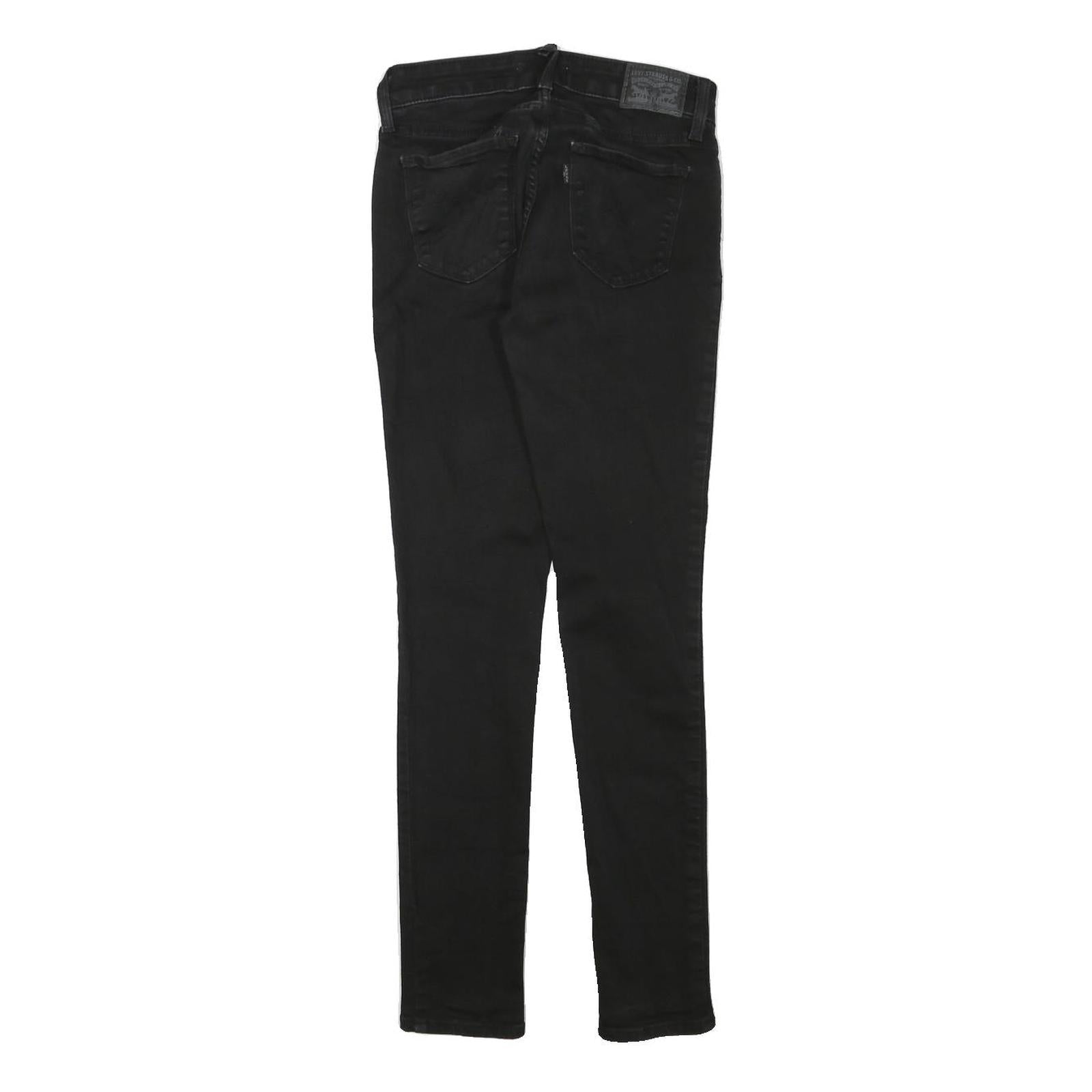 LEVI'S Womens Black Slim Skinny Denim Medium W24 L28 Cotton Blend Zip Jeans