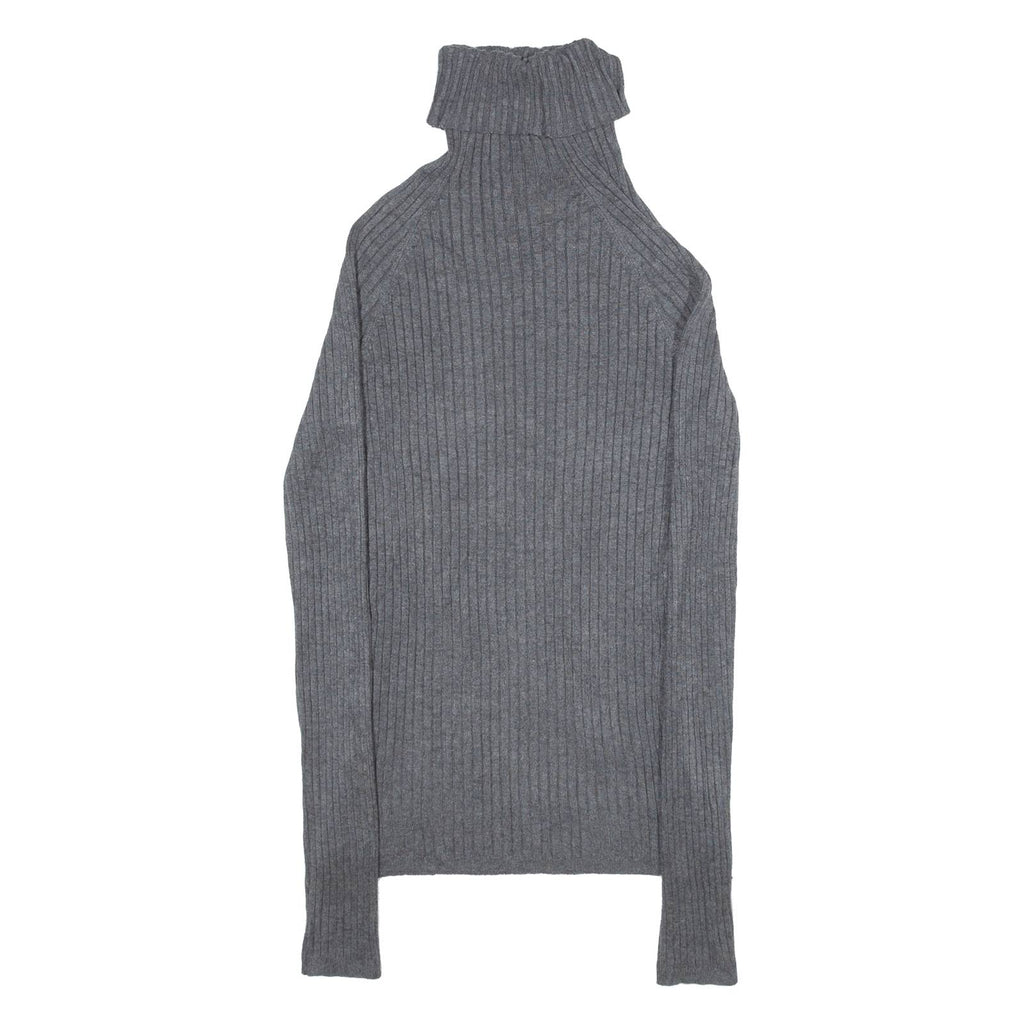 INTERNATIONAL CONCEPTS Stretch Womens Jumper Grey Roll Neck Tight Knit M