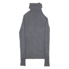 INTERNATIONAL CONCEPTS Stretch Womens Jumper Grey Roll Neck Tight Knit M