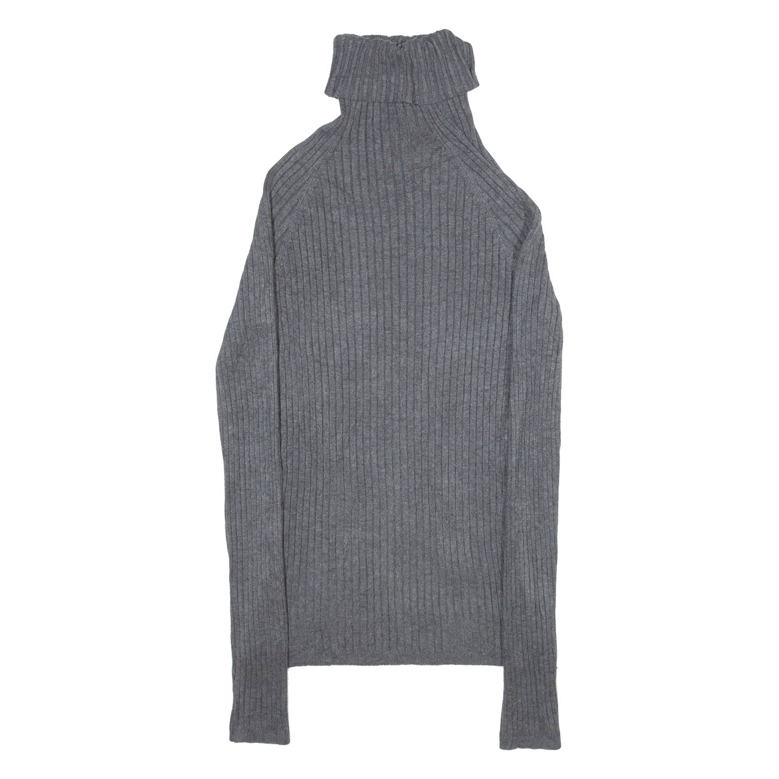 INTERNATIONAL CONCEPTS Stretch Womens Jumper Grey Roll Neck Tight Knit M
