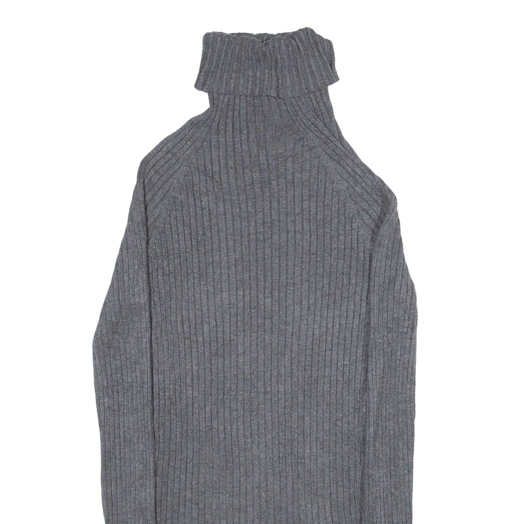 INTERNATIONAL CONCEPTS Stretch Womens Jumper Grey Roll Neck Tight Knit M