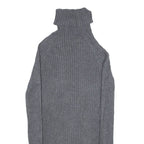 INTERNATIONAL CONCEPTS Stretch Womens Jumper Grey Roll Neck Tight Knit M