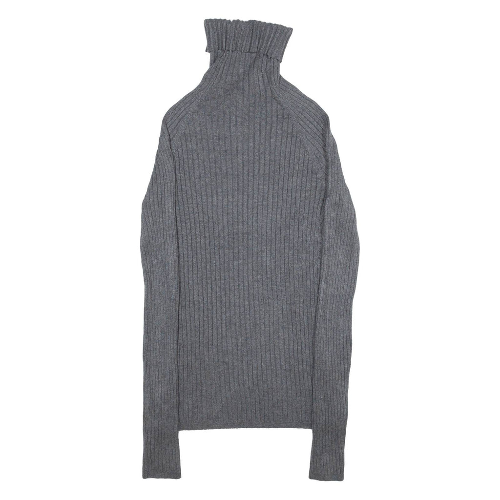 INTERNATIONAL CONCEPTS Stretch Womens Jumper Grey Roll Neck Tight Knit M