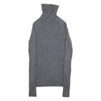 INTERNATIONAL CONCEPTS Stretch Womens Jumper Grey Roll Neck Tight Knit M