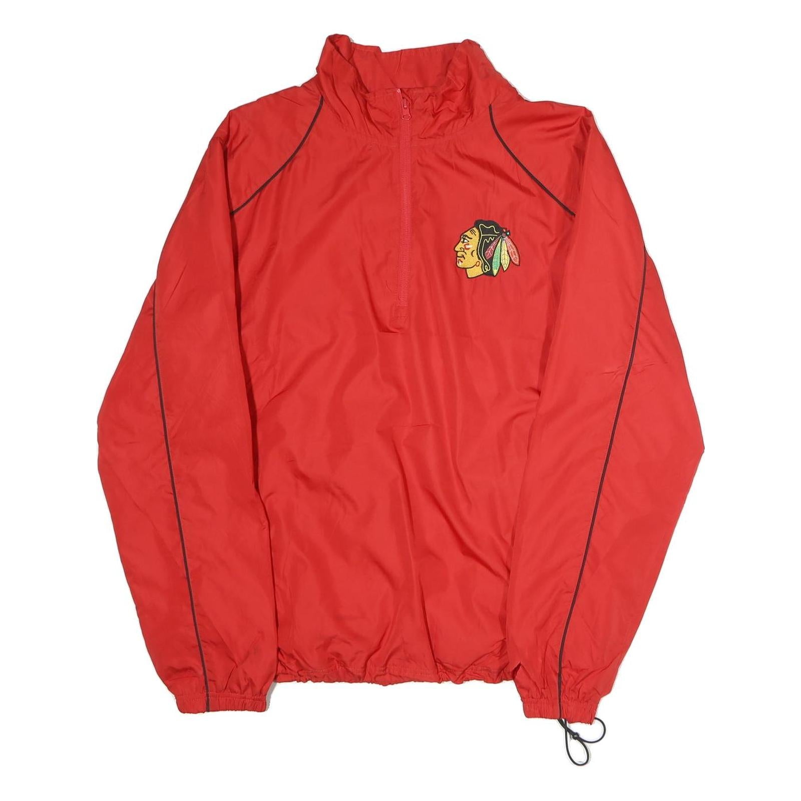 NHL Mens Red Jacket XL Polyester Plain Zip Up Lightweight Sportswear