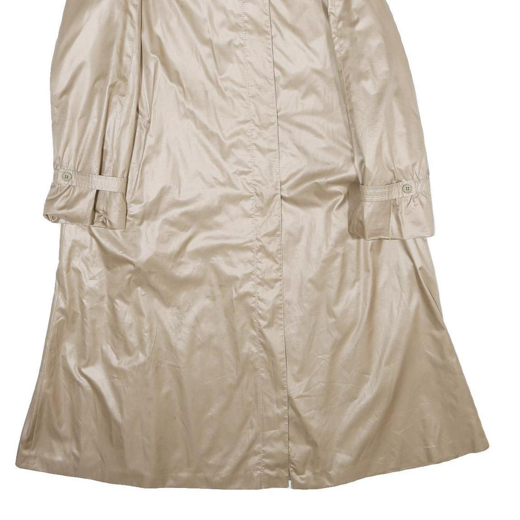 CLAUDE HAVREY Womens Beige Long Sleeve Button Jacket L Polyester Plain Elegant