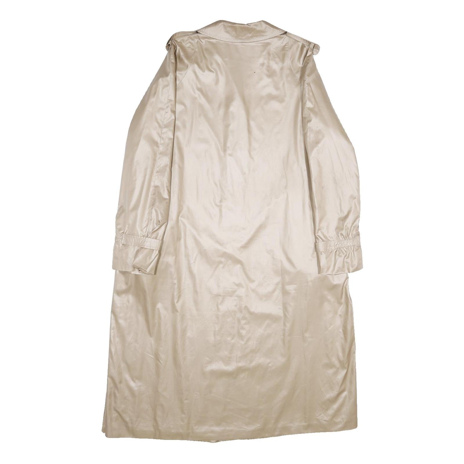 CLAUDE HAVREY Womens Beige Long Sleeve Button Jacket L Polyester Plain Elegant