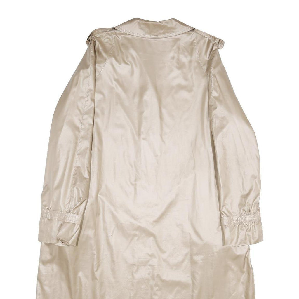 CLAUDE HAVREY Womens Beige Long Sleeve Button Jacket L Polyester Plain Elegant