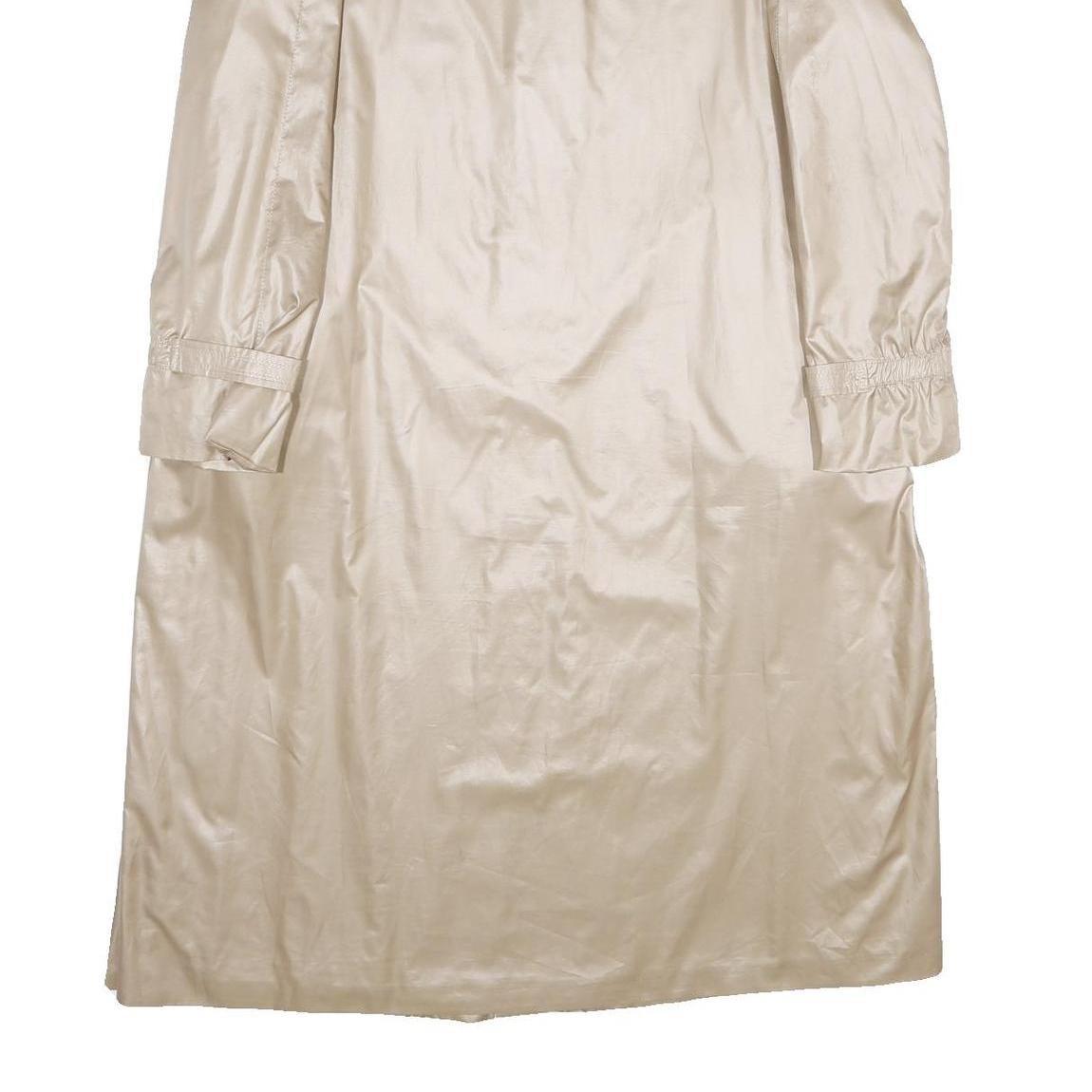 CLAUDE HAVREY Womens Beige Long Sleeve Button Jacket L Polyester Plain Elegant