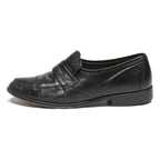 CITY Mens Classic Leather Black Formal Shoes UK 7.5 Smart Office Loafers
