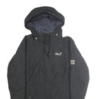 JACK WOLFSKIN Womens Black Jacket UK 16 Polyester Blend Plain Hooded Zip