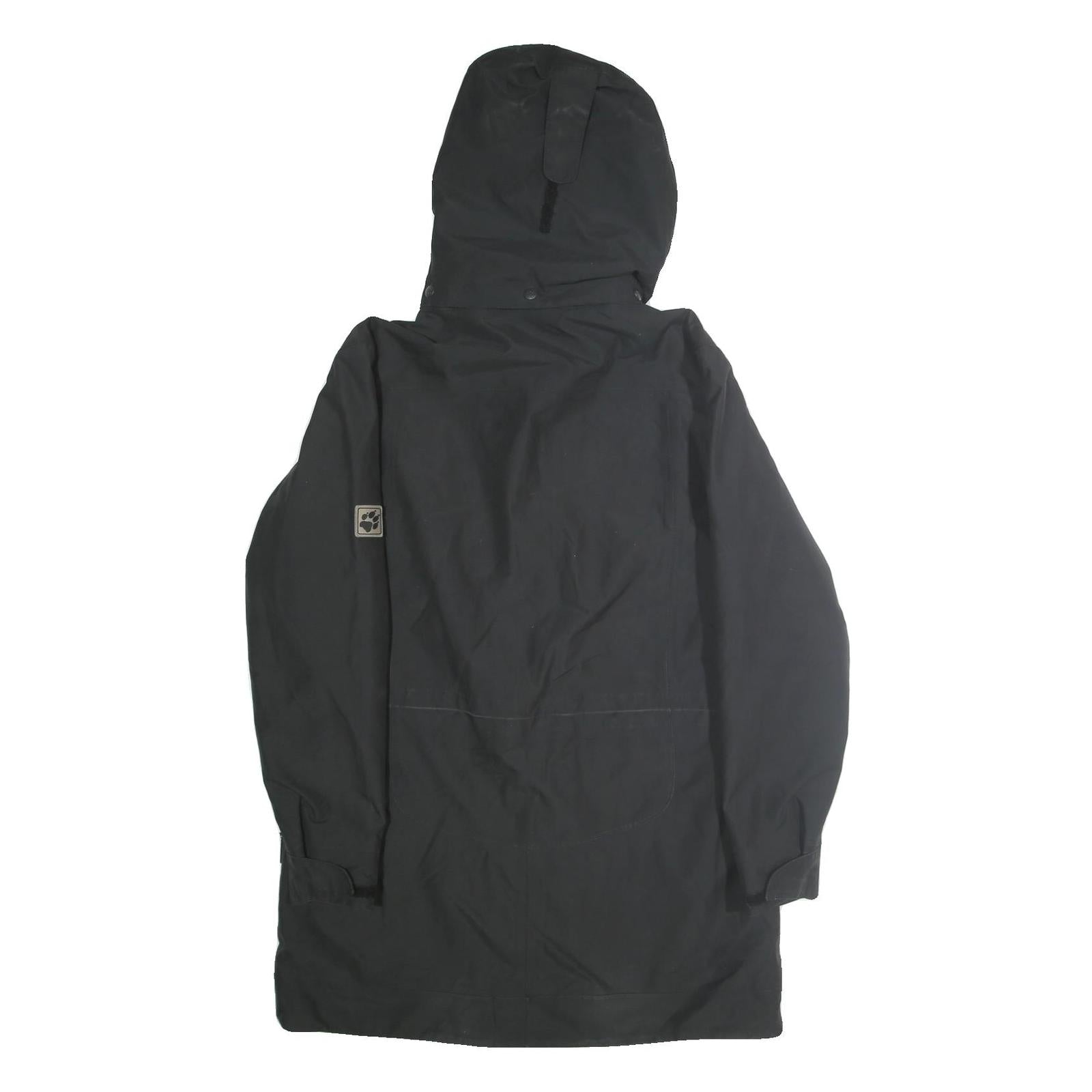 JACK WOLFSKIN Womens Black Jacket UK 16 Polyester Blend Plain Hooded Zip
