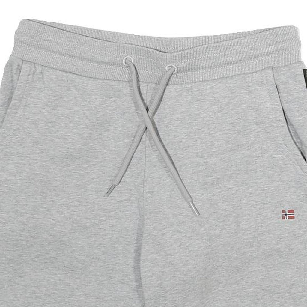 NAPAPIJRI Mens Shorts Grey Casual Cotton Blend S W28 Drawstring Pockets