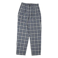 Grey Polyester Blend Mens Regular Fit Tapered Trousers W28 L28 Checked Pattern