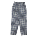 Grey Polyester Blend Mens Regular Fit Tapered Trousers W28 L28 Checked Pattern
