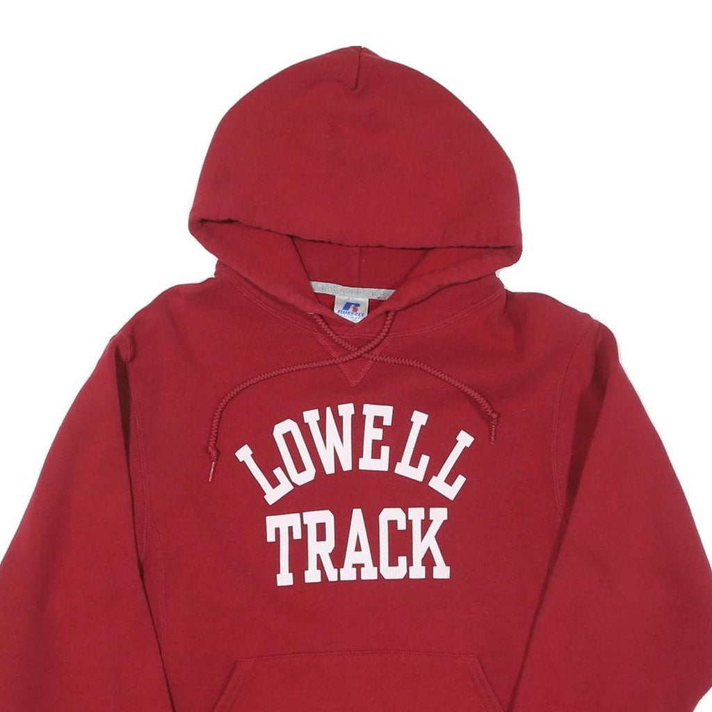 RUSSELL ATHLETIC Mens Red Lowell Track Pullover Hoodie S Cotton Casual
