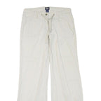 BLUE ASPHALT Womens White Regular Fit Straight Leg Trousers W32 L33 Cotton Blend