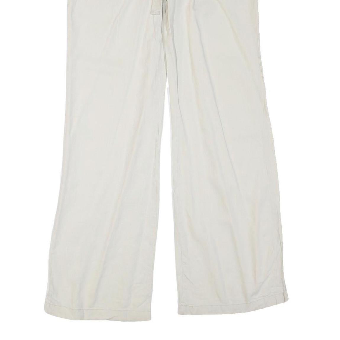 BLUE ASPHALT Womens White Regular Fit Straight Leg Trousers W32 L33 Cotton Blend