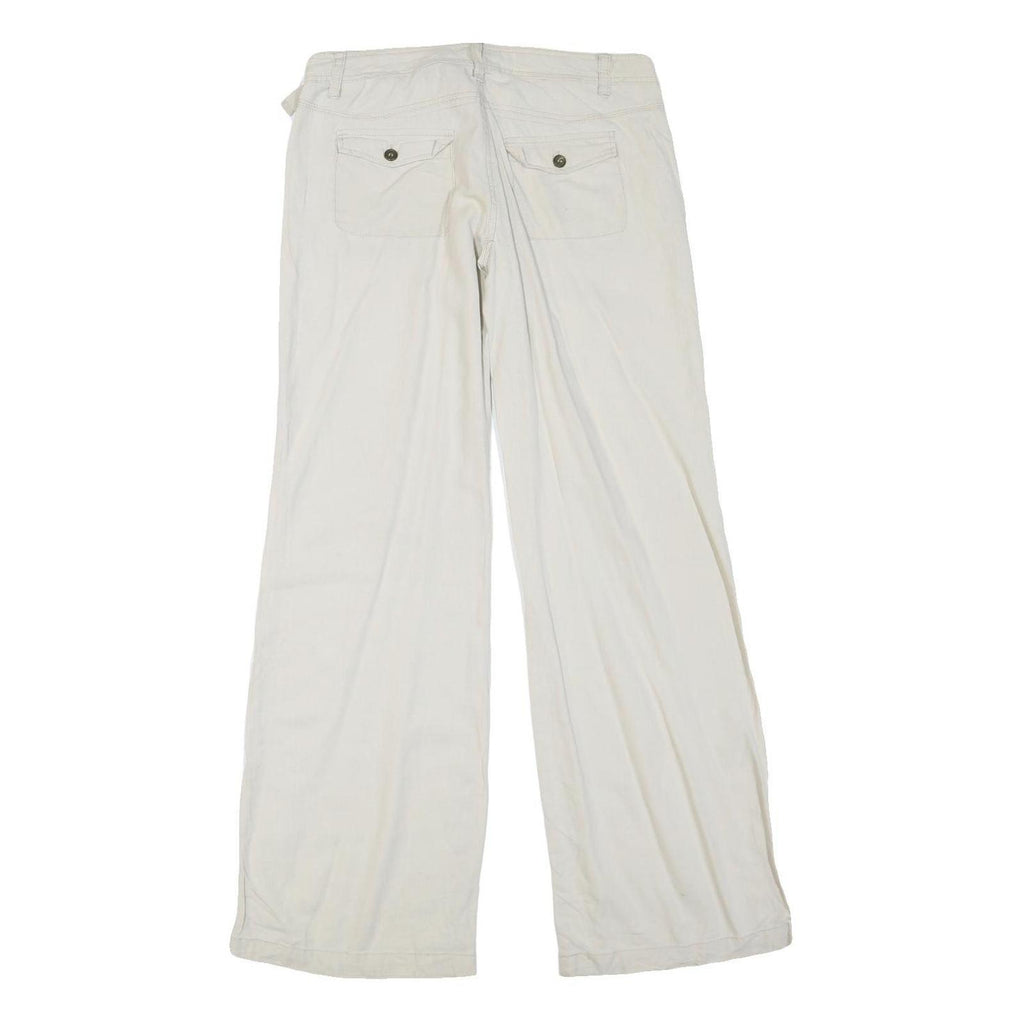 BLUE ASPHALT Womens White Regular Fit Straight Leg Trousers W32 L33 Cotton Blend