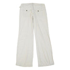 BLUE ASPHALT Womens White Regular Fit Straight Leg Trousers W32 L33 Cotton Blend