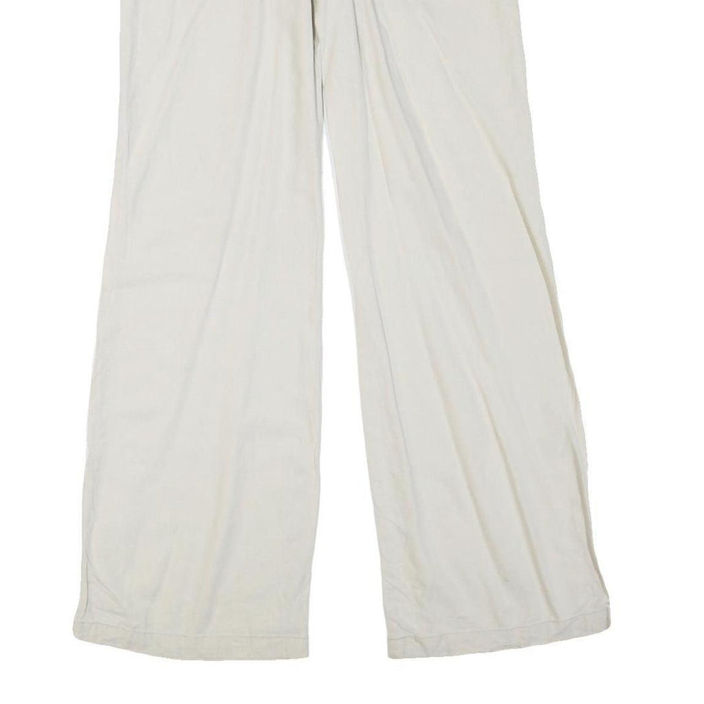 BLUE ASPHALT Womens White Regular Fit Straight Leg Trousers W32 L33 Cotton Blend