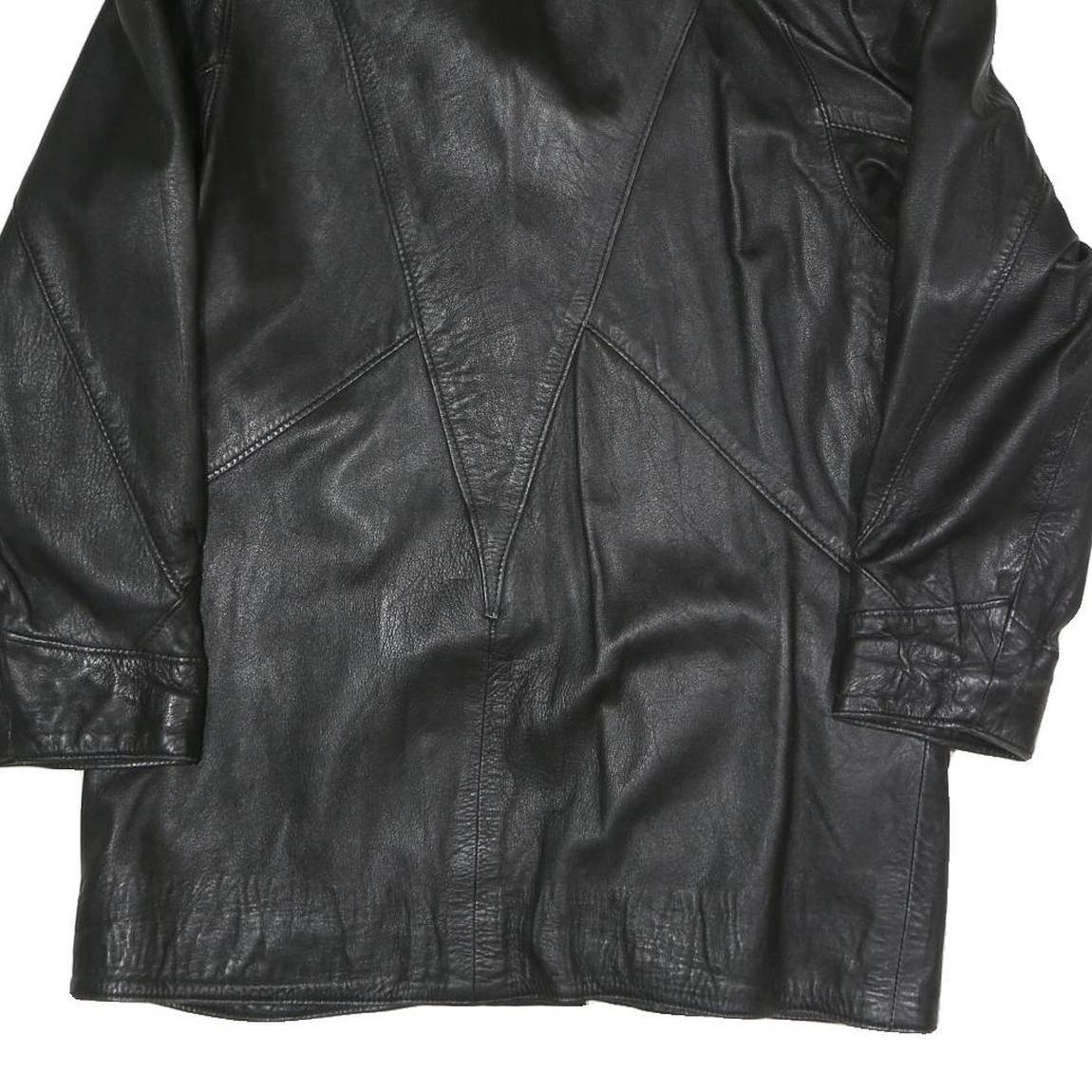 VERA PELLE Womens Black Faux Leather Button Jacket M Leather Plain Button