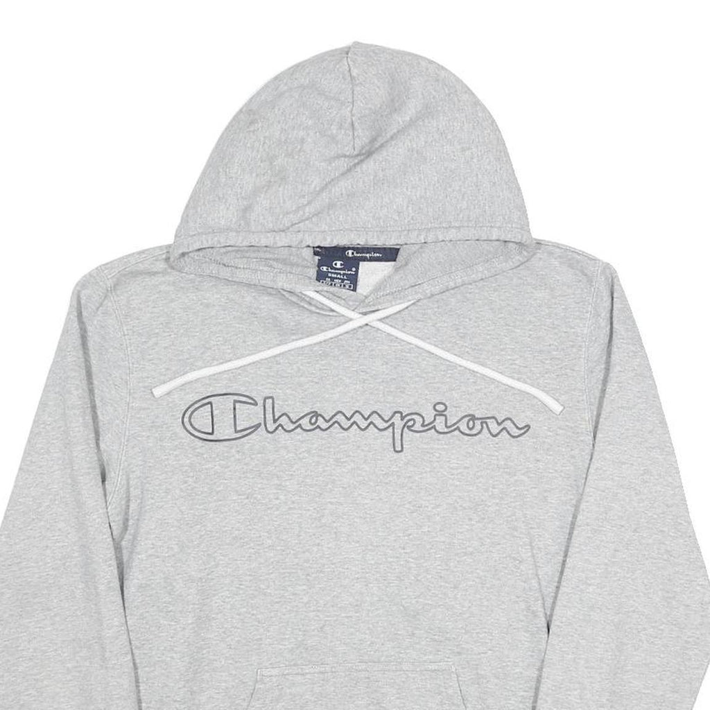 CHAMPION Womens Grey Pullover Hoodie S Cotton Blend Casual Sweatshirt