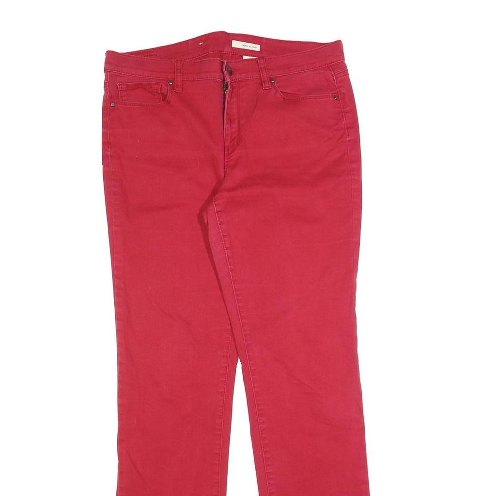 DKNY Womens Red Regular Fit Straight Denim Cotton Blend Jeans W32 L32 Classic