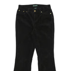 LAUREN RALPH LAUREN Womens Cotton Blend Black Regular Flared Trousers W27 L27