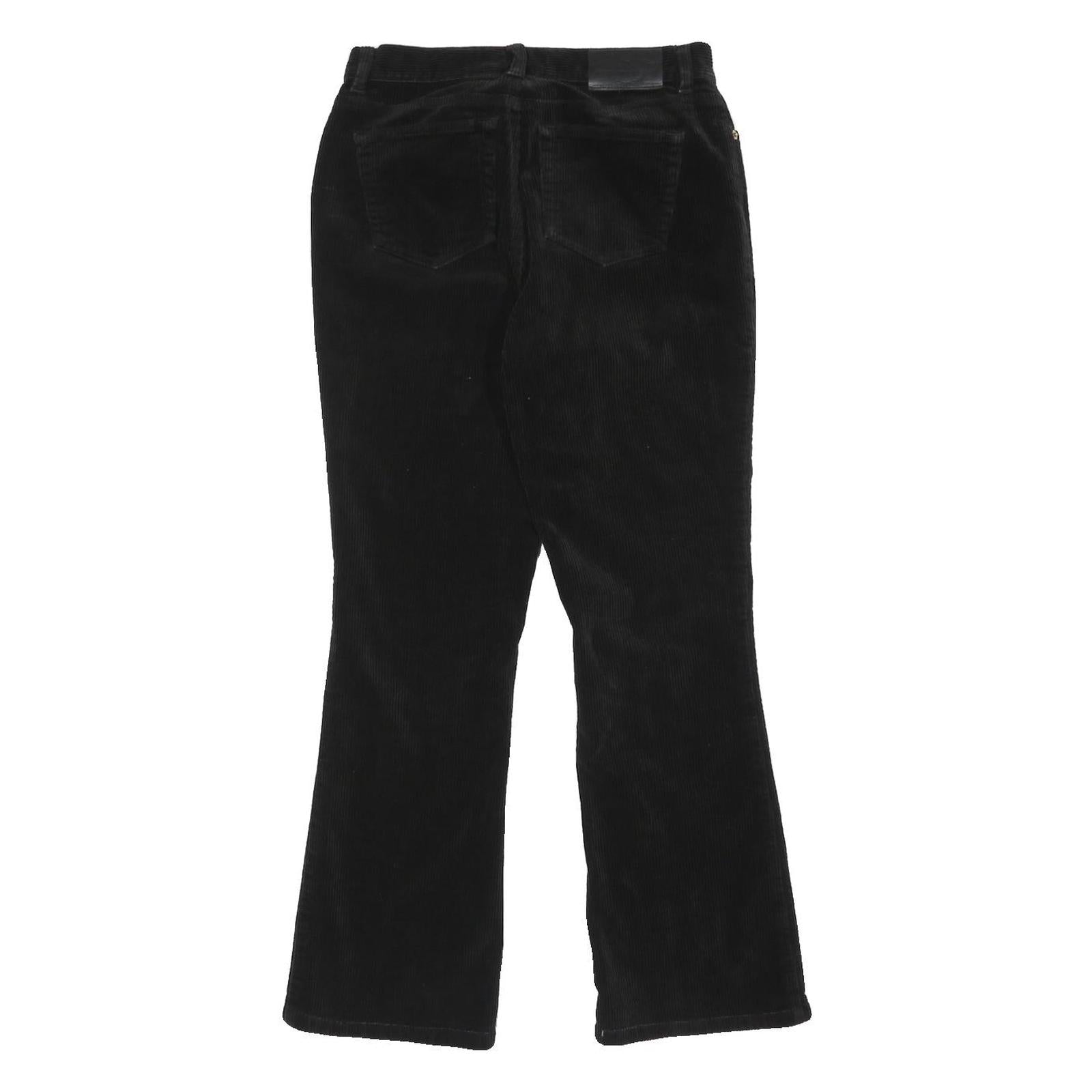 LAUREN RALPH LAUREN Womens Cotton Blend Black Regular Flared Trousers W27 L27