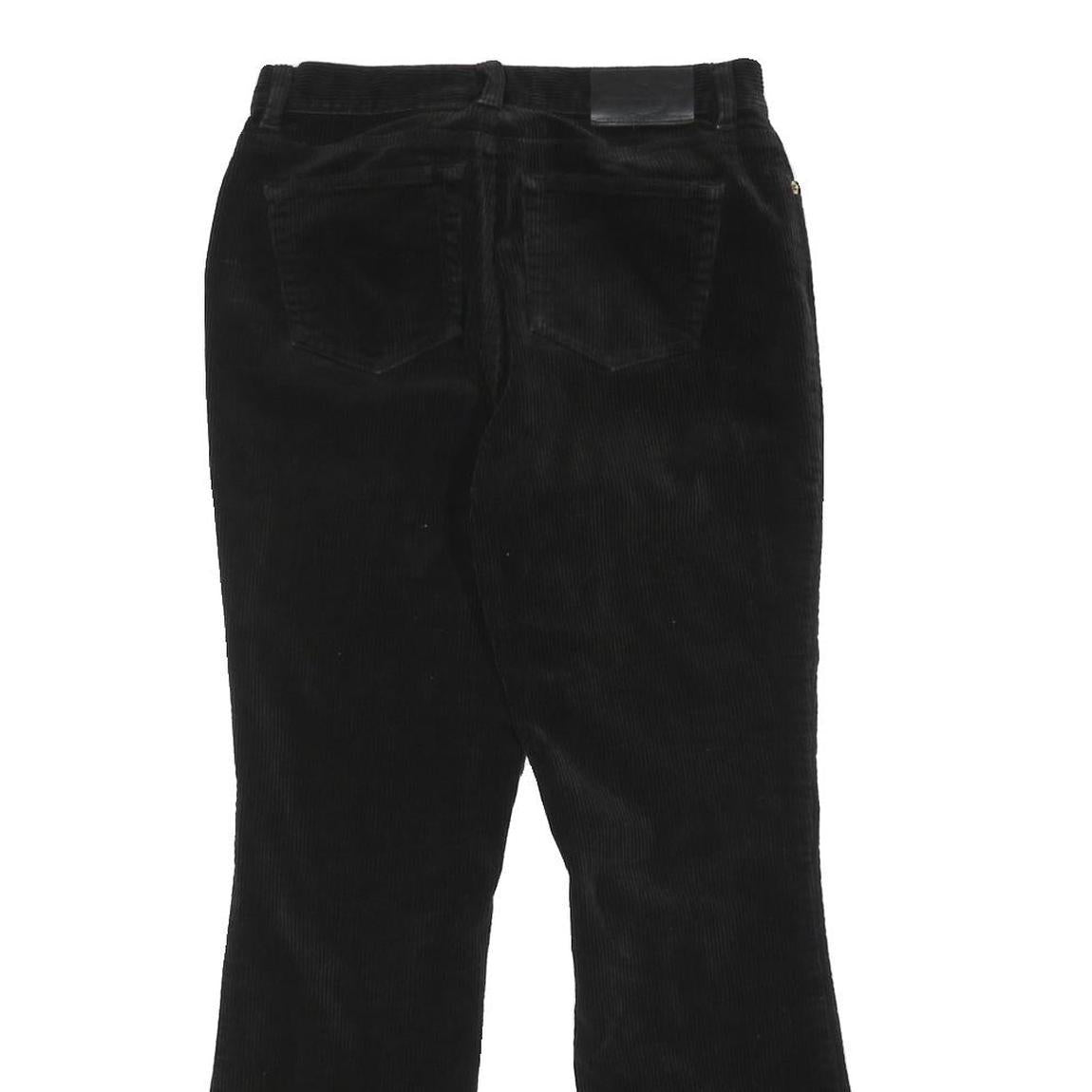 LAUREN RALPH LAUREN Womens Cotton Blend Black Regular Flared Trousers W27 L27