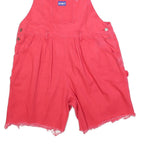 OSH KOSH Womens Red Cotton Blend Dungarees Loose Fit XL W36 L6 Frayed Hem Pocket